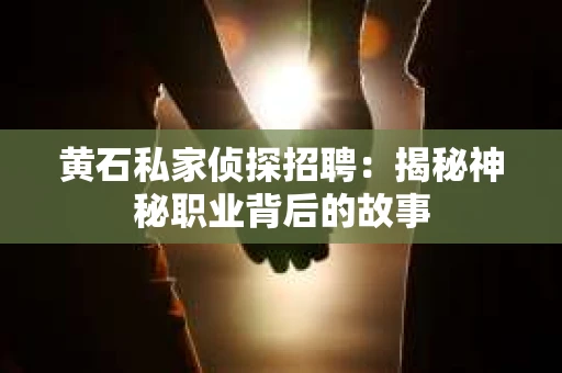 黄石私家侦探招聘：揭秘神秘职业背后的故事