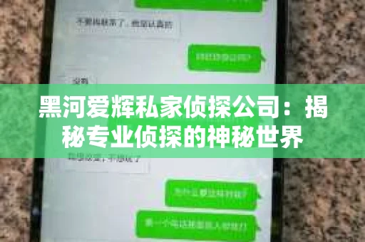 黑河爱辉私家侦探公司：揭秘专业侦探的神秘世界
