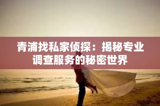 青浦找私家侦探：揭秘专业调查服务的秘密世界
