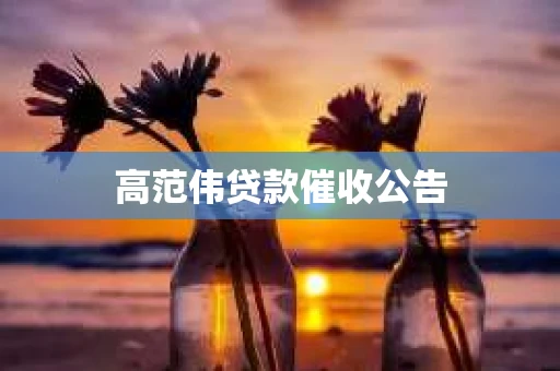 高范伟贷款催收公告