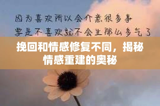 挽回和情感修复不同，揭秘情感重建的奥秘